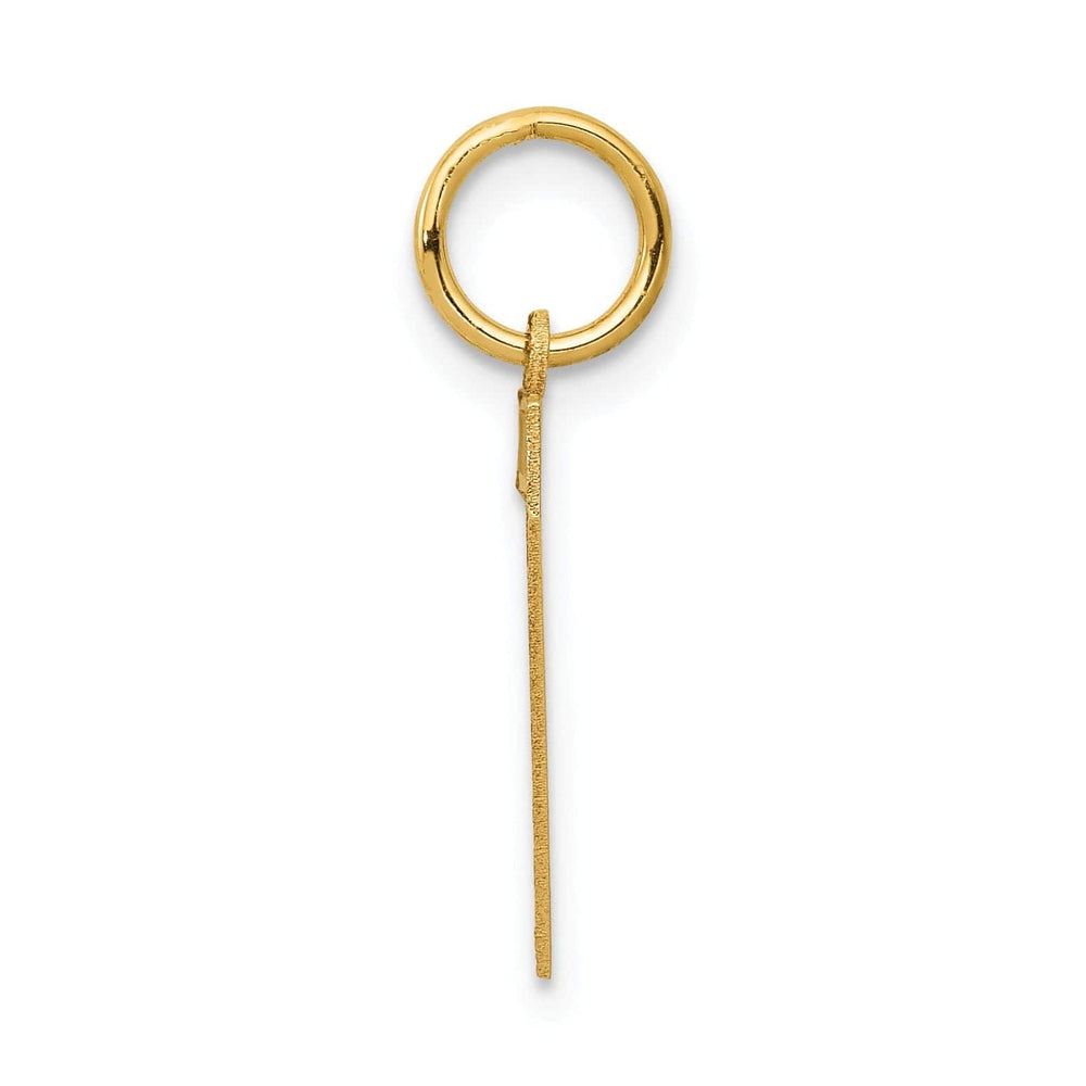 Lovely Rita's Pendants & Charms 14k Yellow Gold Satin Brush Finish Medium Size Number 7 Charm Pendant
