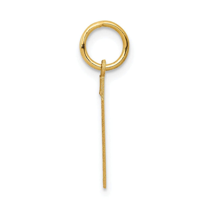 Lovely Rita's Pendants & Charms 14k Yellow Gold Satin Brush Finish Medium Size Number 7 Charm Pendant