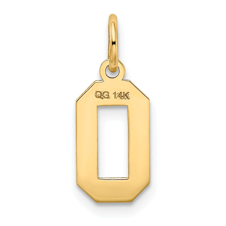 Lovely Rita's Pendants & Charms 14k Yellow Gold Satin Brush Finish Small Size Number 0 Charm Pendant