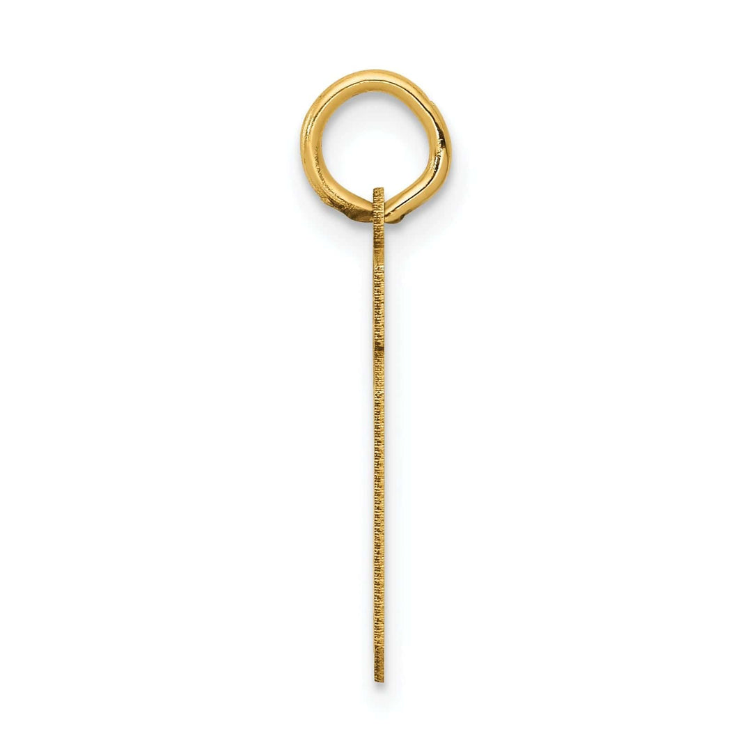 Lovely Rita's Pendants & Charms 14k Yellow Gold Satin Brush Finish Small Size Number 19 Charm Pendant