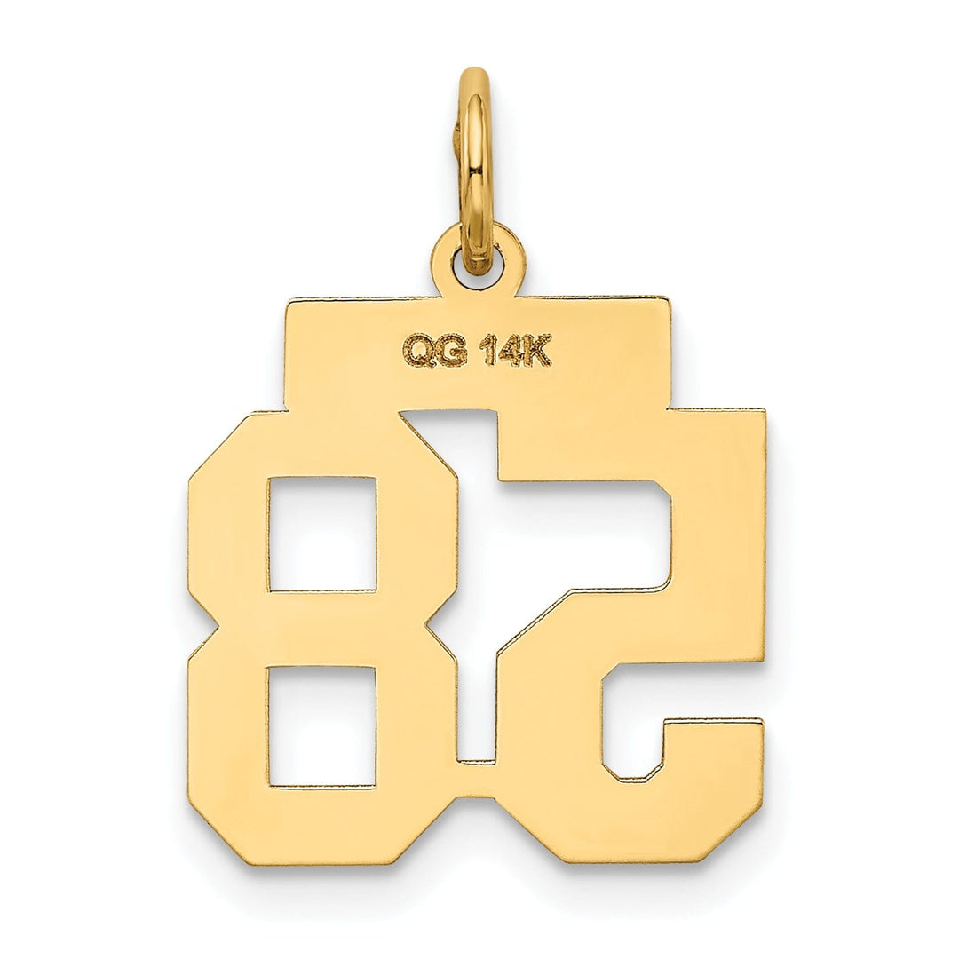 Lovely Rita's Pendants & Charms 14k Yellow Gold Satin Brush Finish Small Size Number 58 Charm Pendant