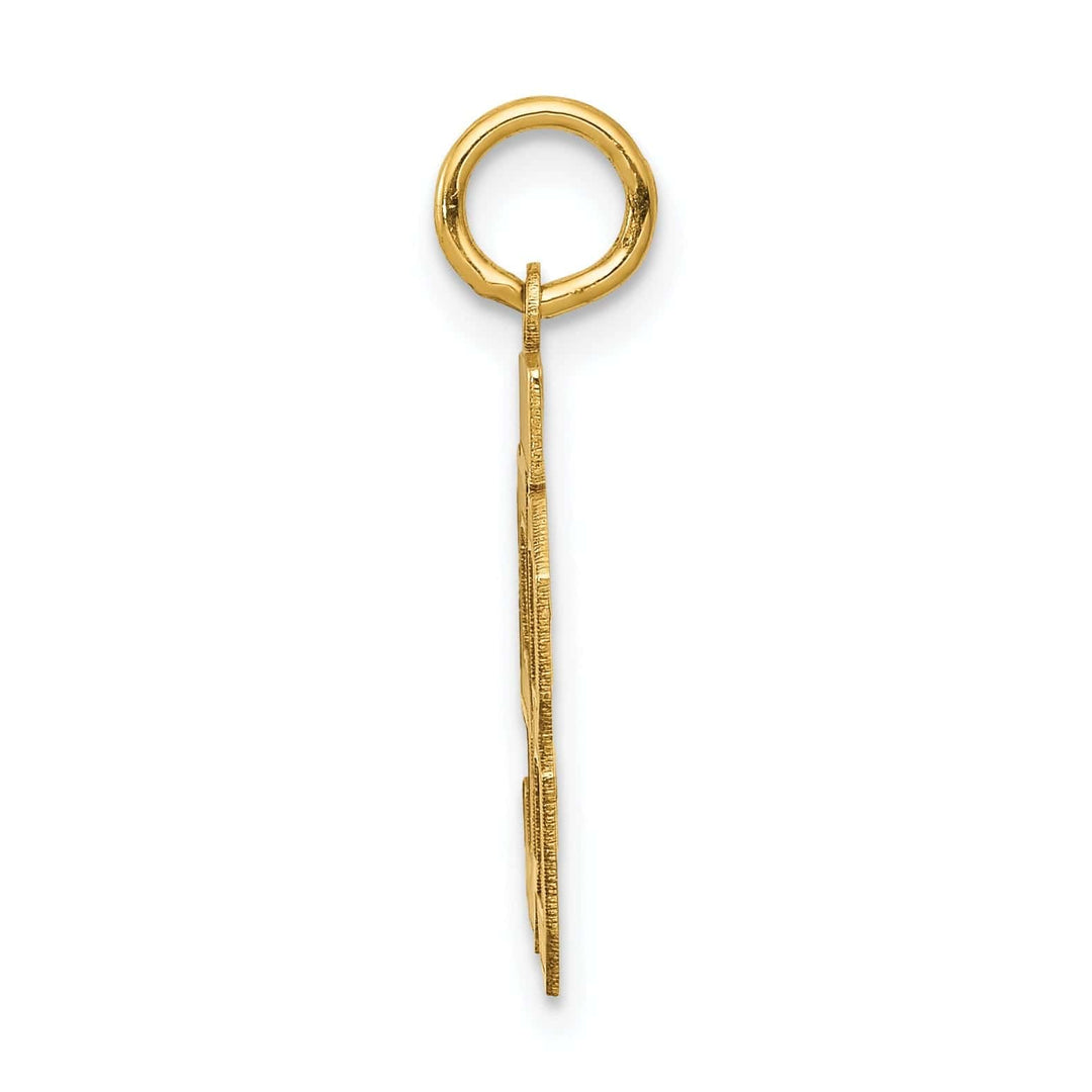 Lovely Rita's Pendants & Charms 14k Yellow Gold Satin Brush Finish Small Size Number 58 Charm Pendant