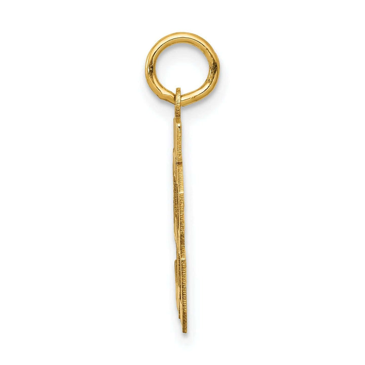 Lovely Rita's Pendants & Charms 14k Yellow Gold Satin Brush Finish Small Size Number 58 Charm Pendant