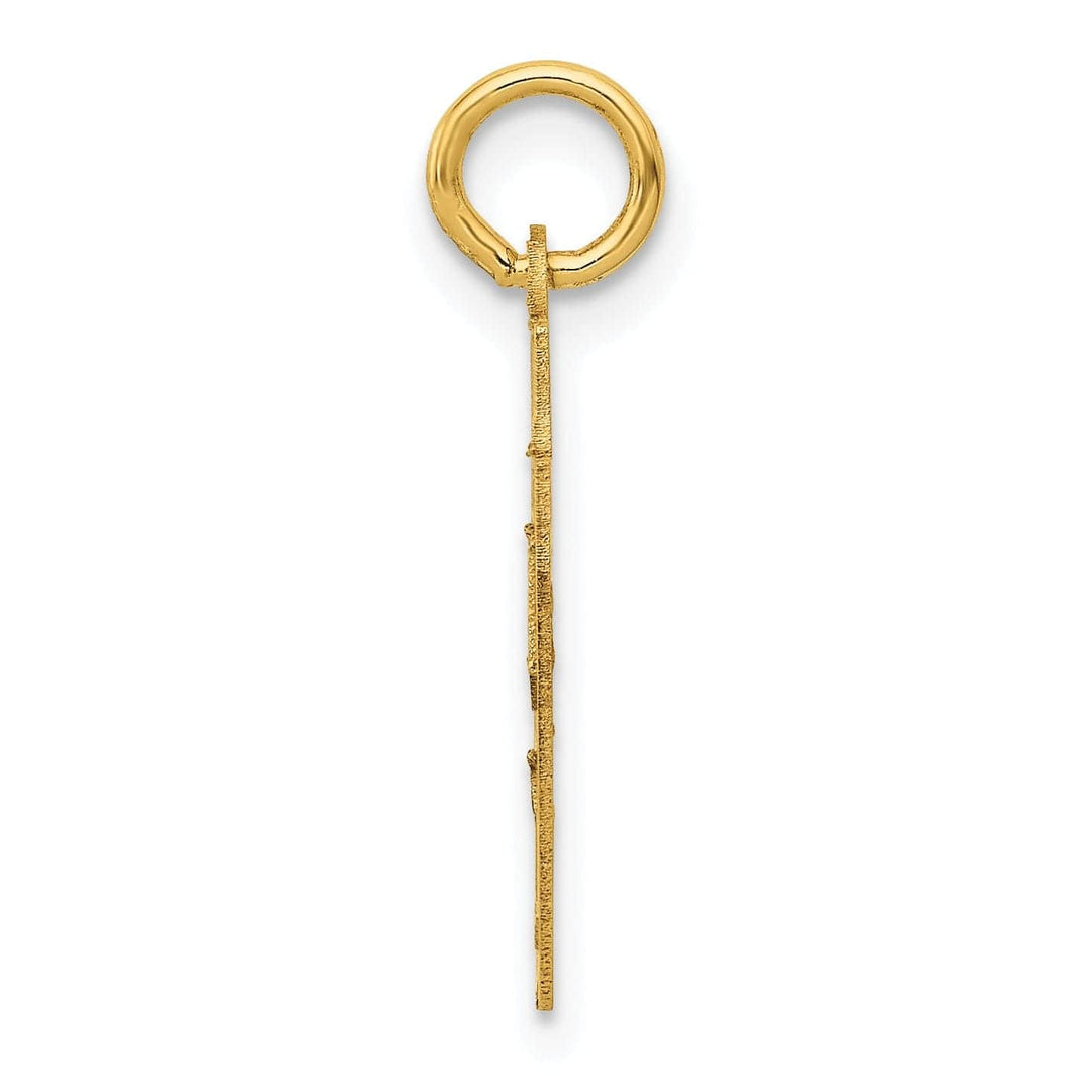Lovely Rita's Pendants & Charms 14k Yellow Gold Satin Brush Finish Small Size Number 87 Charm Pendant