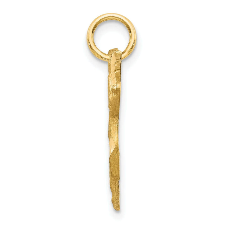 Lovely Rita's Pendants & Charms 14k Yellow Gold Satin D.C Finish Closed Back Solid Angel Pendant