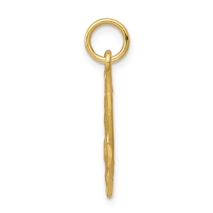 Lovely Rita's Pendants & Charms 14k Yellow Gold Satin D.C Finish Solid Angel in Heart Pendant