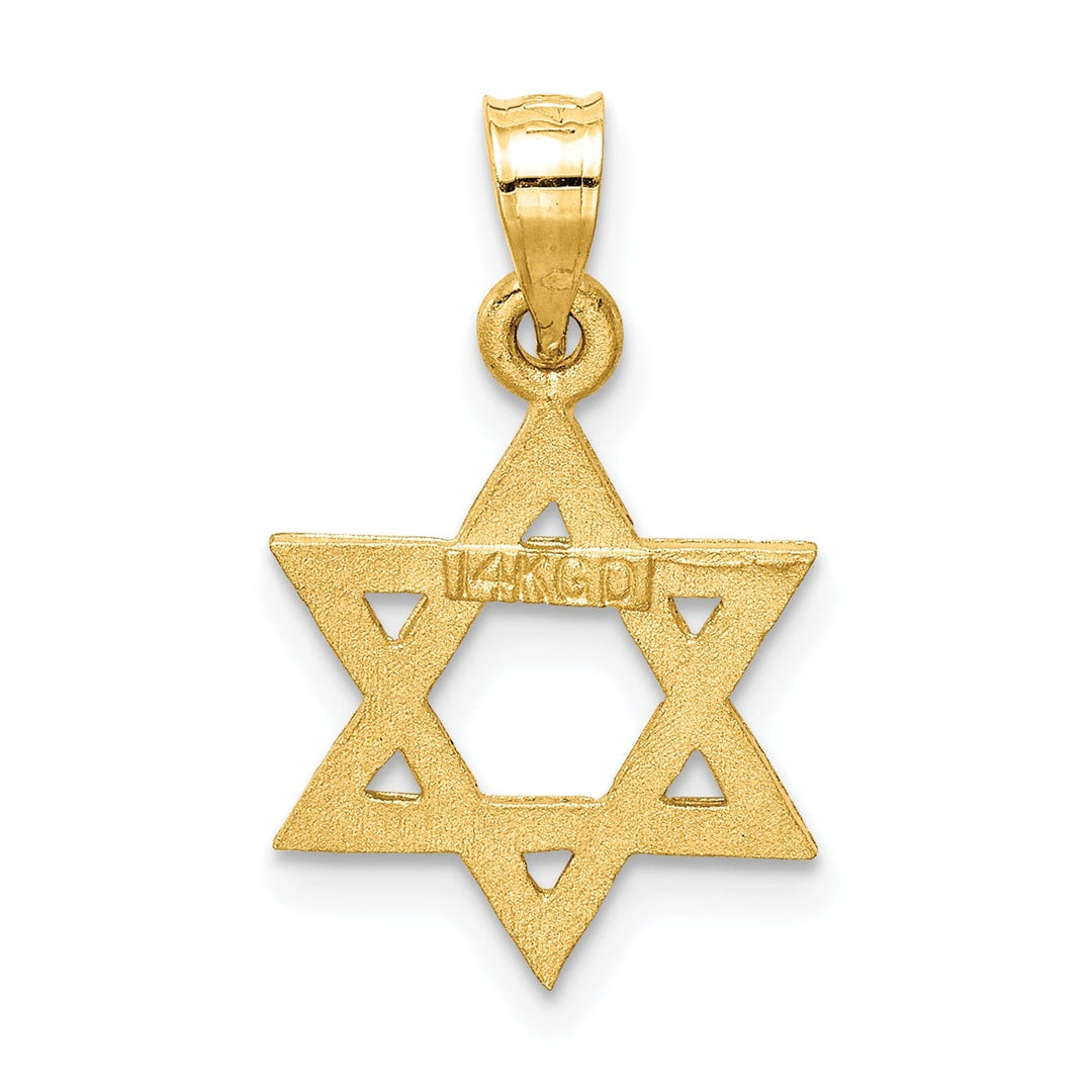 Lovely Rita's Pendants & Charms 14k Yellow Gold Satin D.C Finish Solid Star of David Charm Pendant