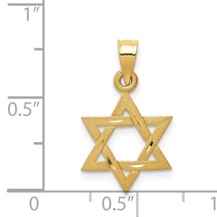 Lovely Rita's Pendants & Charms 14k Yellow Gold Satin D.C Finish Solid Star of David Charm Pendant