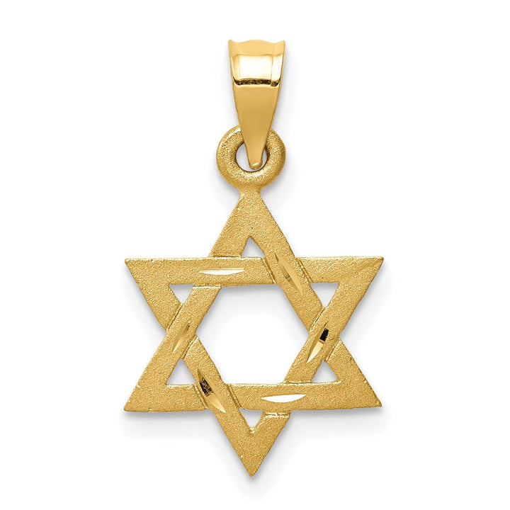 Lovely Rita's Pendants & Charms 14k Yellow Gold Satin D.C Finish Solid Star of David Charm Pendant