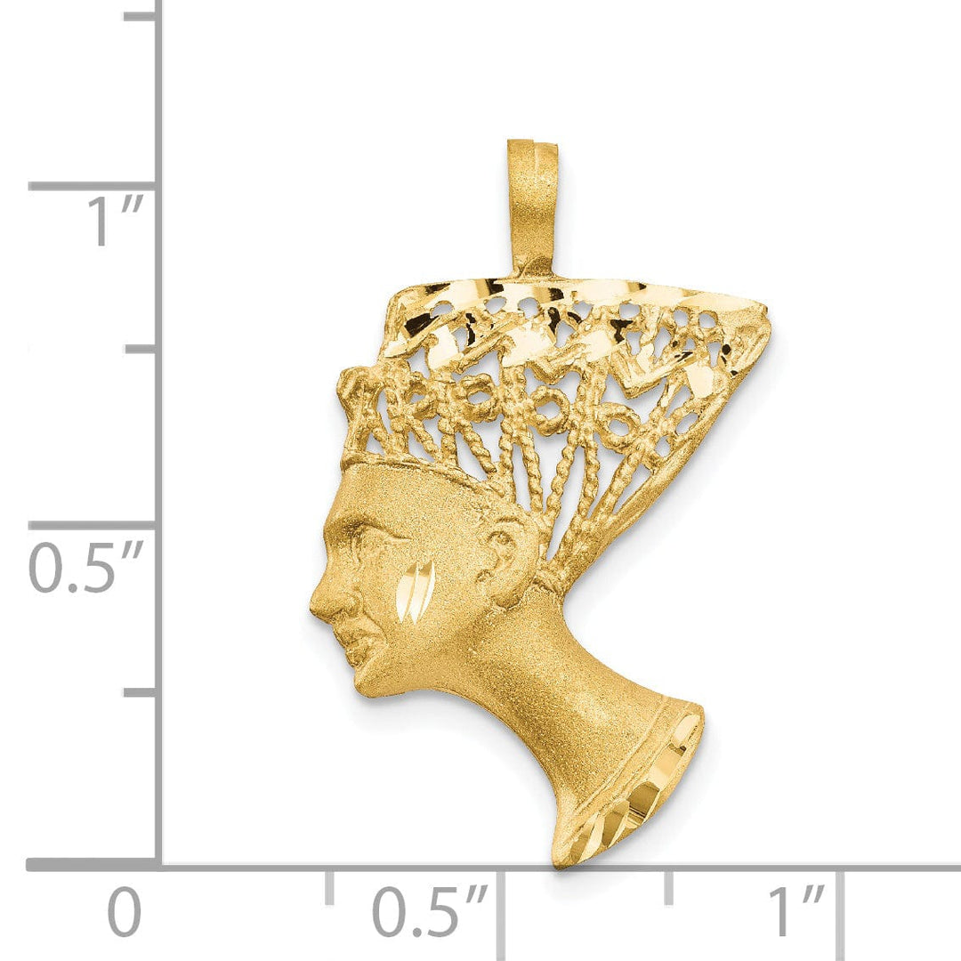 Lovely Rita's Pendants & Charms 14K Yellow Gold Satin D.C Finished Queen Nefertiti Pendant