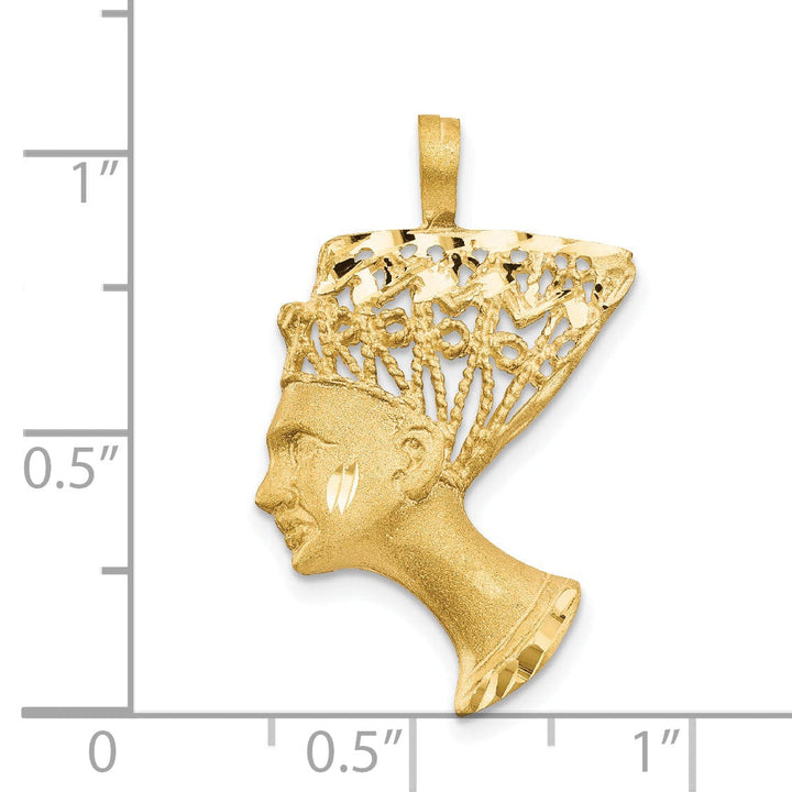 Lovely Rita's Pendants & Charms 14K Yellow Gold Satin D.C Finished Queen Nefertiti Pendant