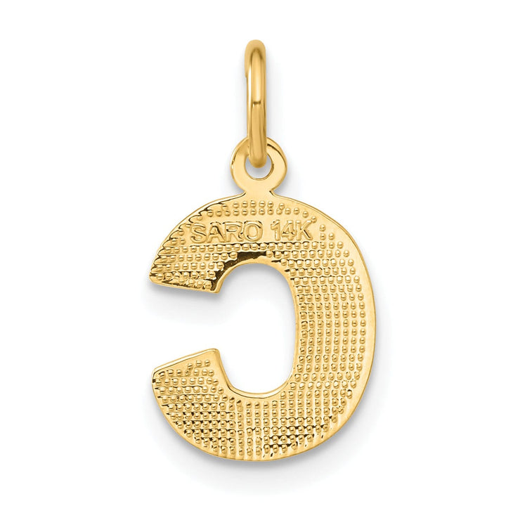 Lovely Rita's Pendants & Charms 14k Yellow Gold Satin Diamond Cut Finish Letter C Initial Charm Pendant