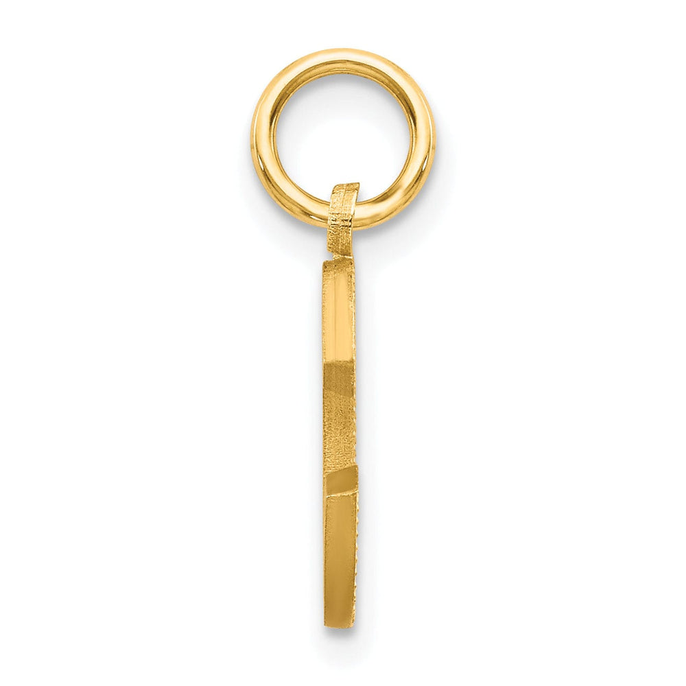 Lovely Rita's Pendants & Charms 14k Yellow Gold Satin Diamond Cut Finish Letter C Initial Charm Pendant