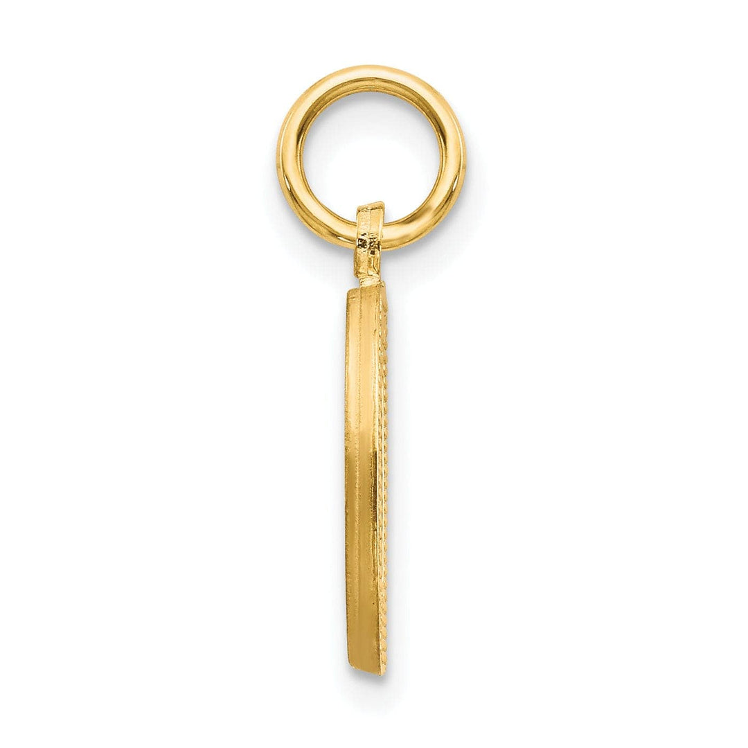 Lovely Rita's Pendants & Charms 14k Yellow Gold Satin Diamond Cut Finish Letter D Initial Charm Pendant