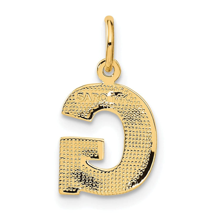 Lovely Rita's Pendants & Charms 14k Yellow Gold Satin Diamond Cut Finish Letter G Initial Charm Pendant