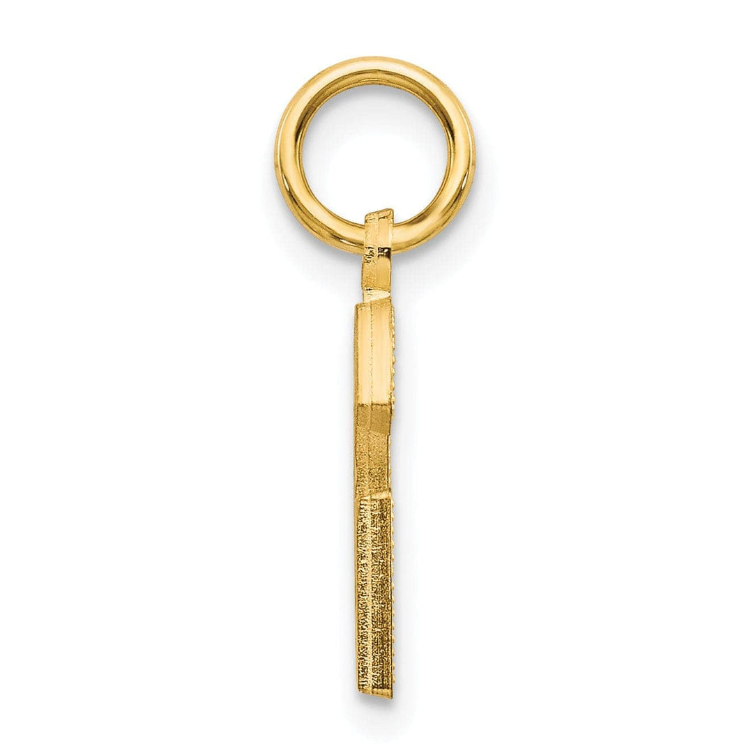 Lovely Rita's Pendants & Charms 14k Yellow Gold Satin Diamond Cut Finish Letter G Initial Charm Pendant