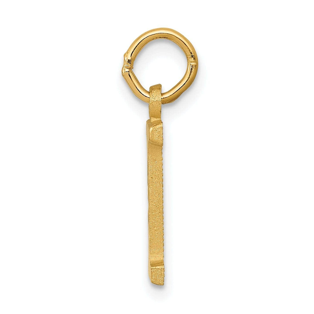 Lovely Rita's Pendants & Charms 14k Yellow Gold Satin Diamond Cut Finish Letter I Initial Charm Pendant