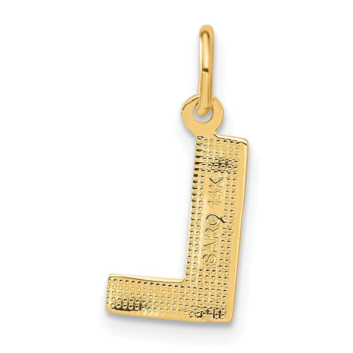 Lovely Rita's Pendants & Charms 14k Yellow Gold Satin Diamond Cut Finish Letter L Initial Charm Pendant