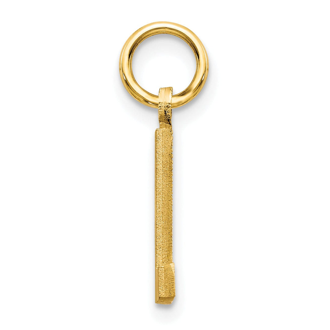 Lovely Rita's Pendants & Charms 14k Yellow Gold Satin Diamond Cut Finish Letter L Initial Charm Pendant