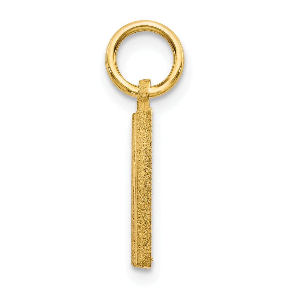 Lovely Rita's Pendants & Charms 14k Yellow Gold Satin Diamond Cut Finish Letter N Initial Charm Pendant