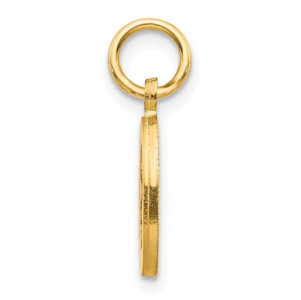 Lovely Rita's Pendants & Charms 14k Yellow Gold Satin Diamond Cut Finish Letter O Initial Charm Pendant