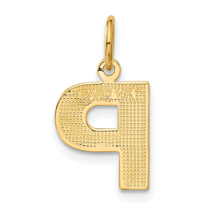 Lovely Rita's Pendants & Charms 14k Yellow Gold Satin Diamond Cut Finish Letter P Initial Charm Pendant
