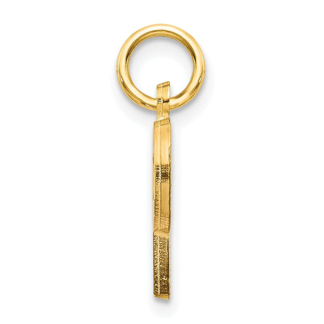 Lovely Rita's Pendants & Charms 14k Yellow Gold Satin Diamond Cut Finish Letter P Initial Charm Pendant