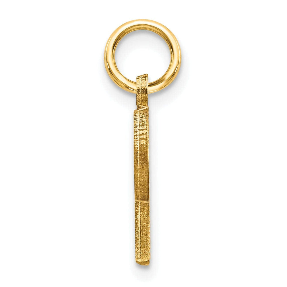 Lovely Rita's Pendants & Charms 14k Yellow Gold Satin Diamond Cut Finish Letter R Initial Charm Pendant