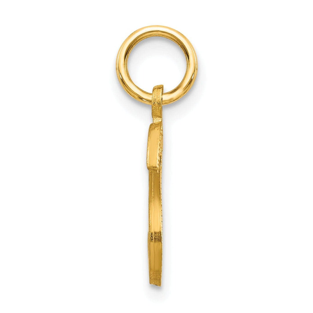 Lovely Rita's Pendants & Charms 14k Yellow Gold Satin Diamond Cut Finish Letter S Initial Charm Pendant