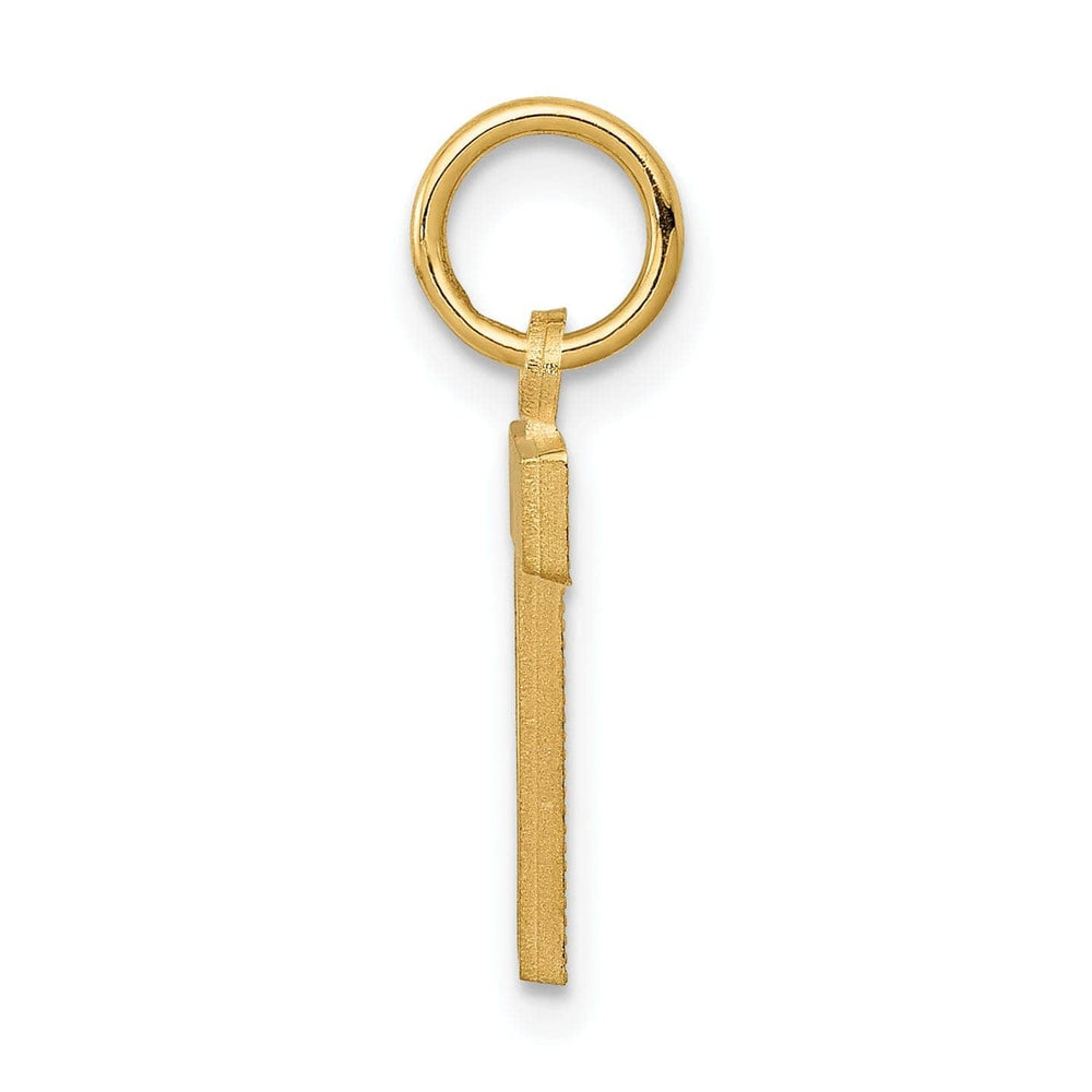 Lovely Rita's Pendants & Charms 14k Yellow Gold Satin Diamond Cut Finish Letter T Initial Charm Pendant