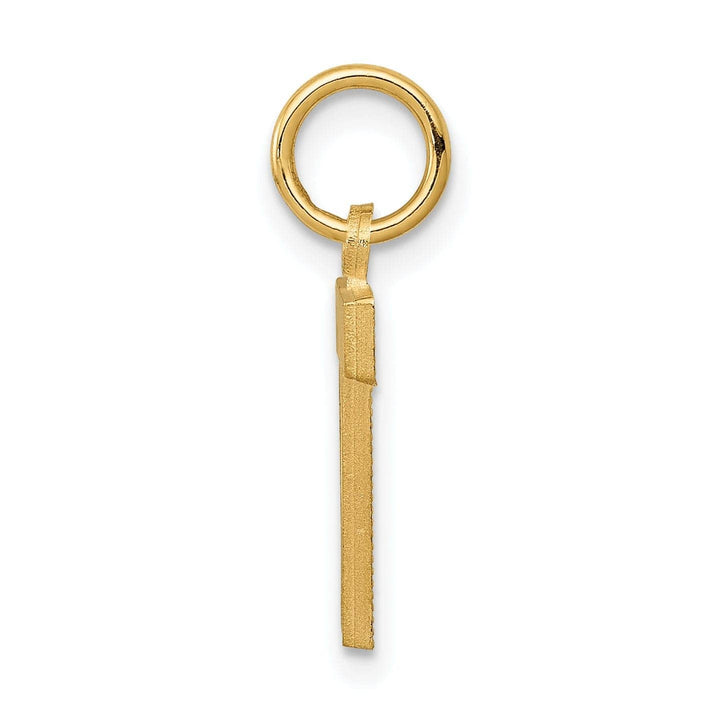 Lovely Rita's Pendants & Charms 14k Yellow Gold Satin Diamond Cut Finish Letter T Initial Charm Pendant