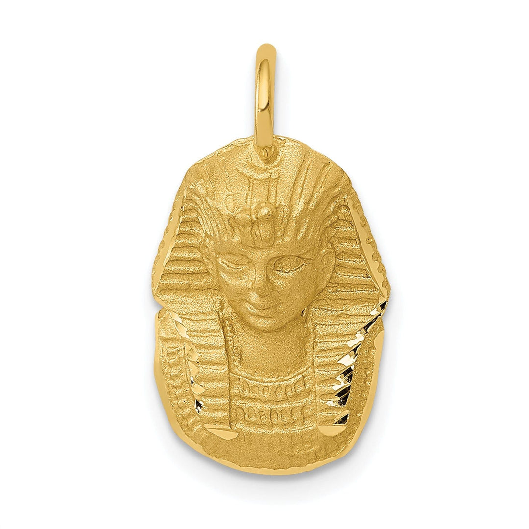 Lovely Rita's Pendants & Charms 14k Yellow Gold Satin Diamond Cut Finish Solid King Tut Charm Pendant