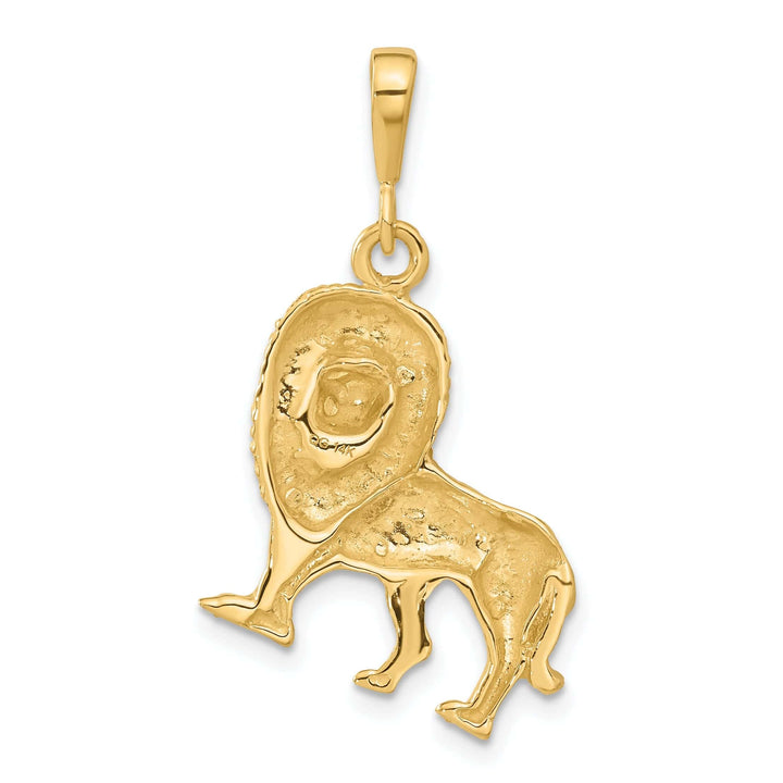 Lovely Rita's Pendants & Charms 14k Yellow Gold Satin Diamont Cut Finish Lion Charm Pendant