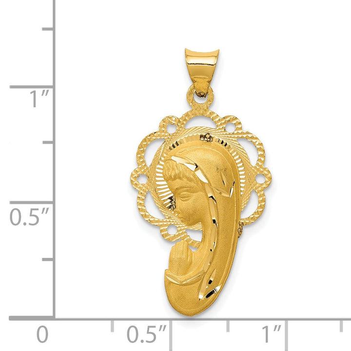Lovely Rita's Pendants & Charms 14k Yellow Gold Satin Finish Mary Pendant