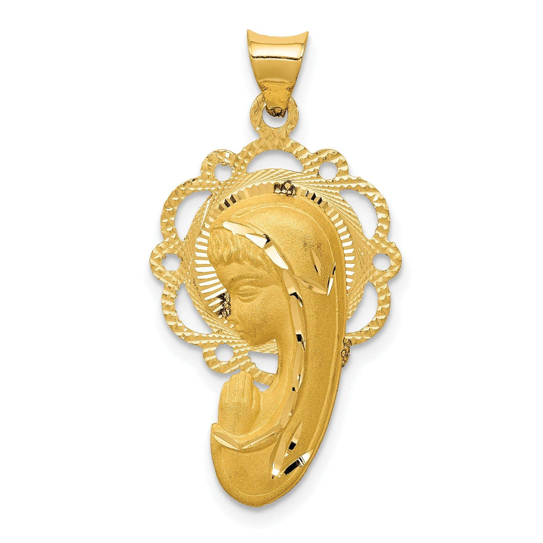 Lovely Rita's Pendants & Charms 14k Yellow Gold Satin Finish Mary Pendant