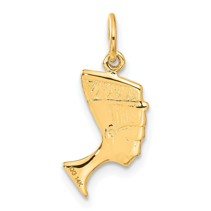 Lovely Rita's Pendants & Charms 14K Yellow Gold Satin Front Finished and Polished Back Finish Queen Nefertiti Charm Pendant