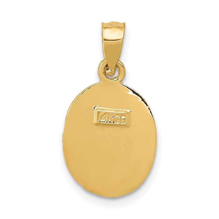 Lovely Rita's Pendants & Charms 14K Yellow Gold Satin Polished D.C Finish Oval Shape Baptism Pendant