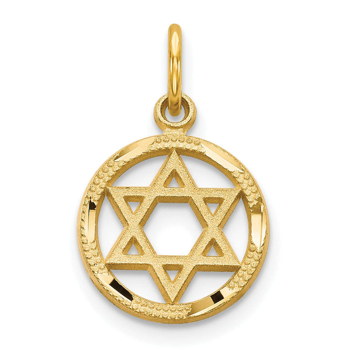 Lovely Rita's Pendants & Charms 14k Yellow Gold Satin Polished D.C Round Shape Star of David Pendant