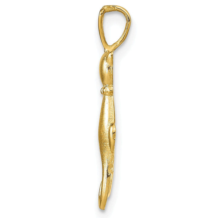 Lovely Rita's Pendants & Charms 14k Yellow Gold Satin Polished Finish Two Cats Sitting Charm Pendant