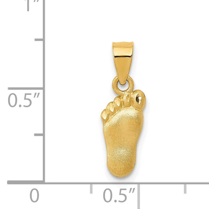 Lovely Rita's Pendants & Charms 14k Yellow Gold Satin Polished Foot Pendant.