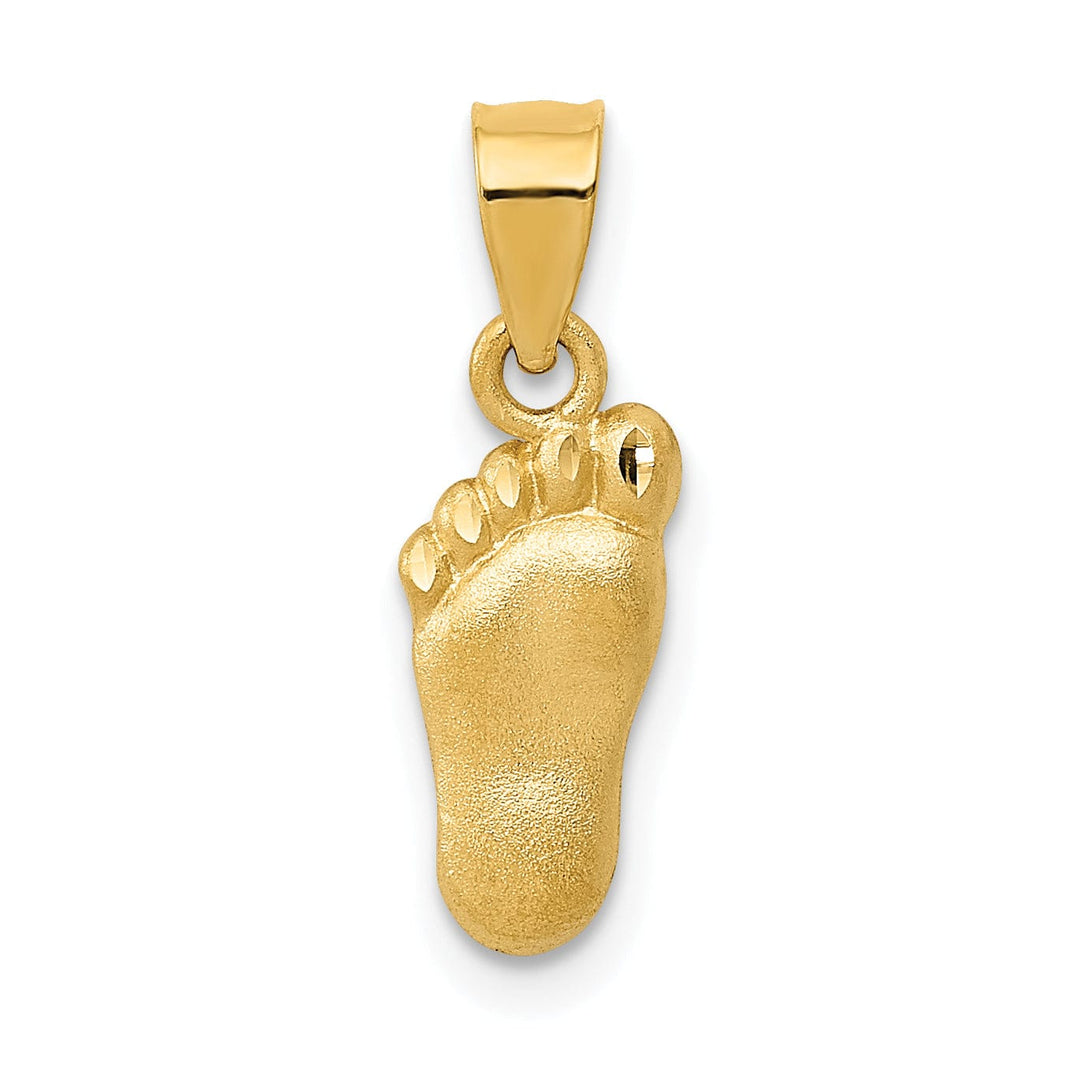 Lovely Rita's Pendants & Charms 14k Yellow Gold Satin Polished Foot Pendant.