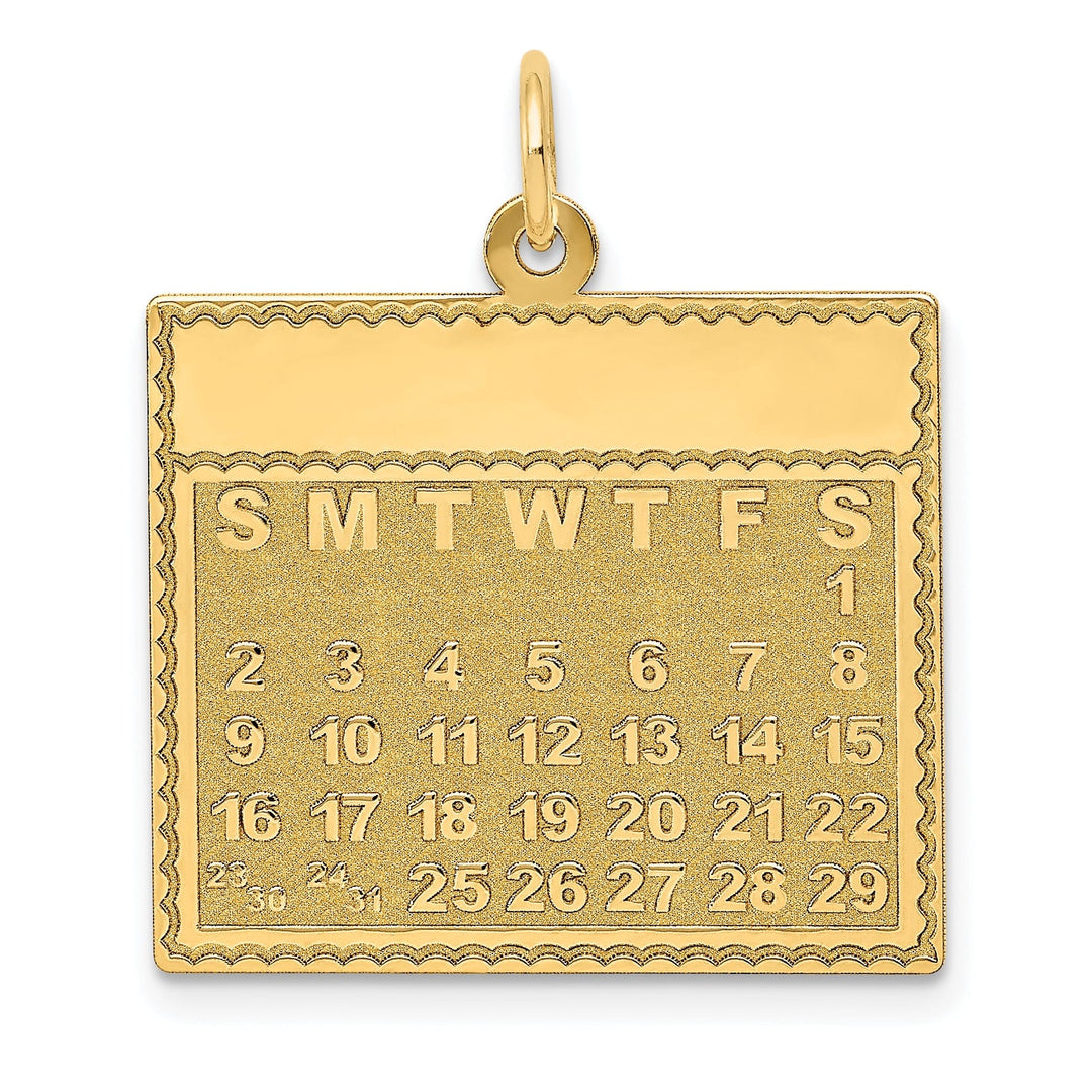 Lovely Rita's Pendants & Charms 14k Yellow Gold Saturday First Day Calendar Charm