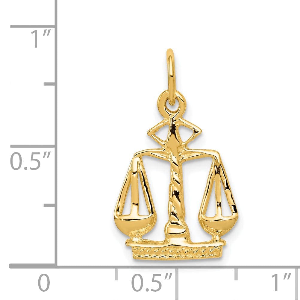 Lovely Rita's Pendants & Charms 14k Yellow Gold Scales Of Justice Charm Pendant