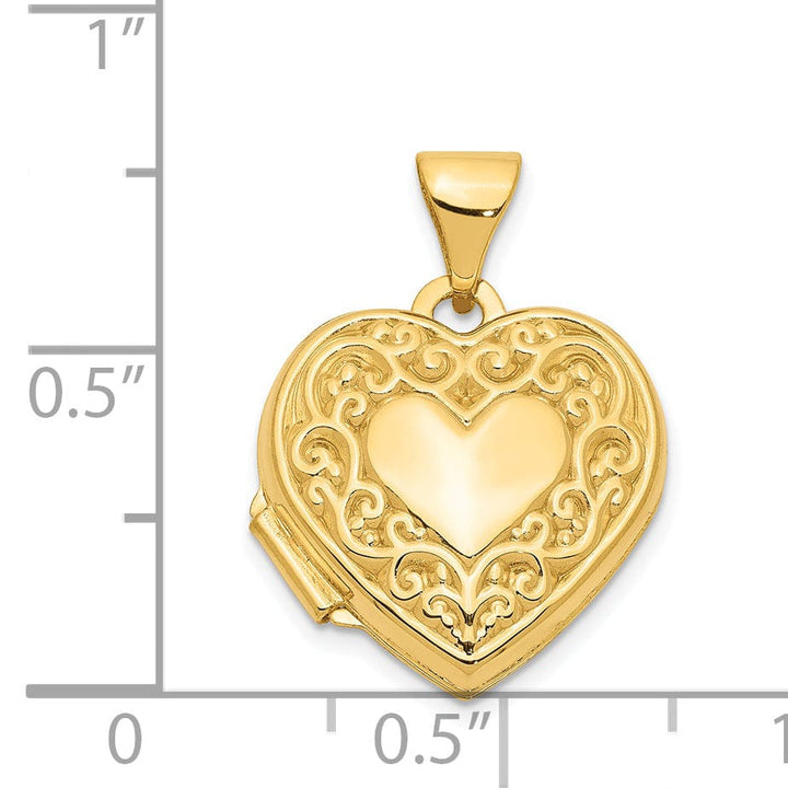 Lovely Rita's Pendants & Charms 14k Yellow Gold Scroll Heart Locket