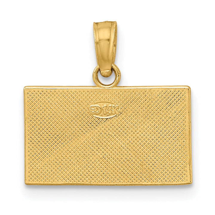 Lovely Rita's Pendants & Charms 14K Yellow Gold Scuba Diving Flag with Red and White Enamel Finish