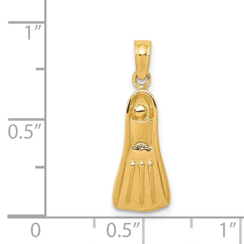 Lovely Rita's Pendants & Charms 14k Yellow Gold Scuba Flipper Pendant