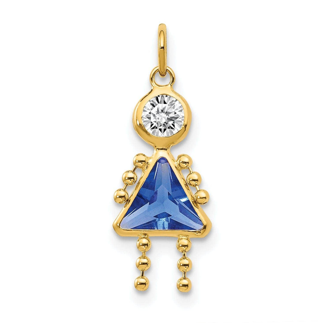 Lovely Rita's Pendants & Charms 14k Yellow Gold September Girl Gemstone Charm
