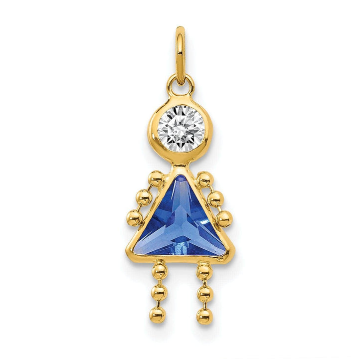 Lovely Rita's Pendants & Charms 14k Yellow Gold September Girl Gemstone Charm