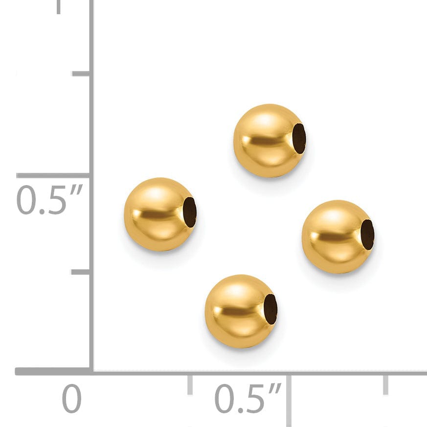 Lovely Rita's Pendants & Charms 14k Yellow Gold Set of four spacer 4mm-wide beads