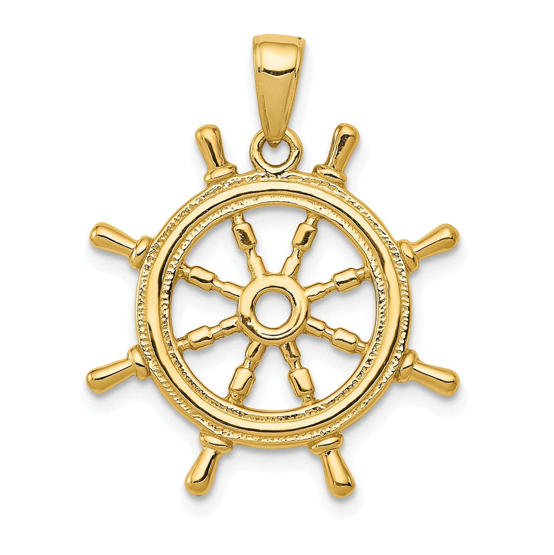 Lovely Rita's Pendants & Charms 14k Yellow Gold Ship Wheel Pendant